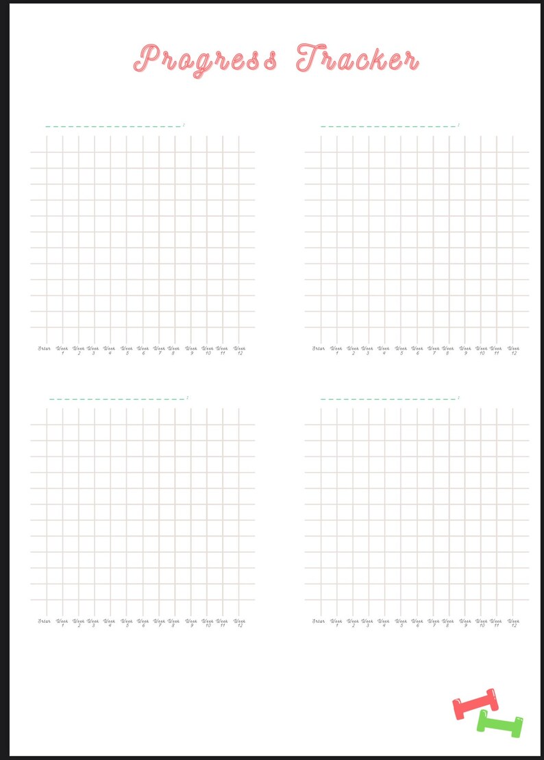 Fitness Tracker With Tracking Graphs - Etsy