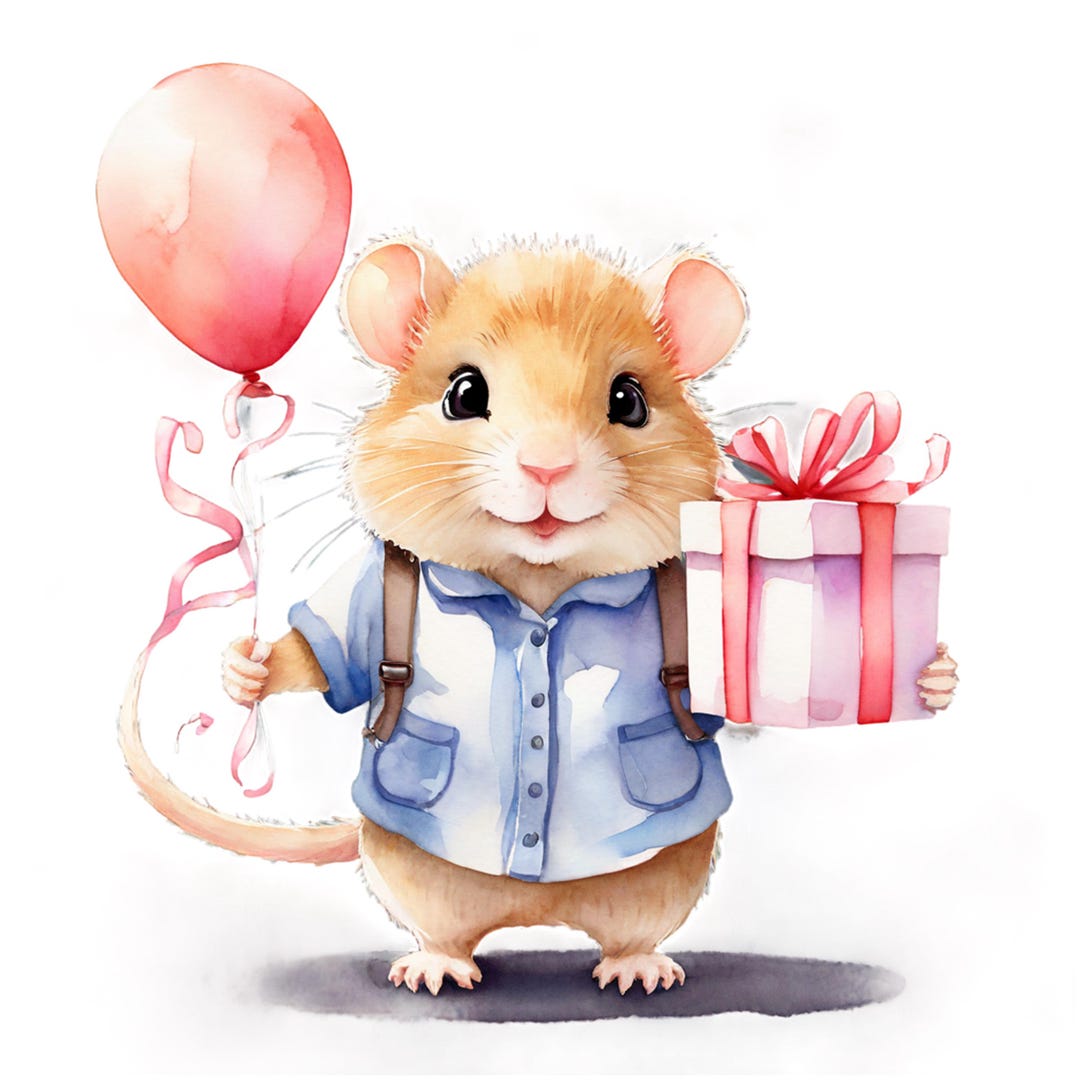 35 PNG Watercolour Gerbil Birthday Clipart, Animal Clipart, Clipart ...