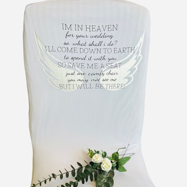 Memorial wedding chair cover