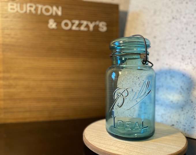 Antique Aqua Blue Glass Ideal Ball Mason Jar 1910 1923 Blue Glass Mason