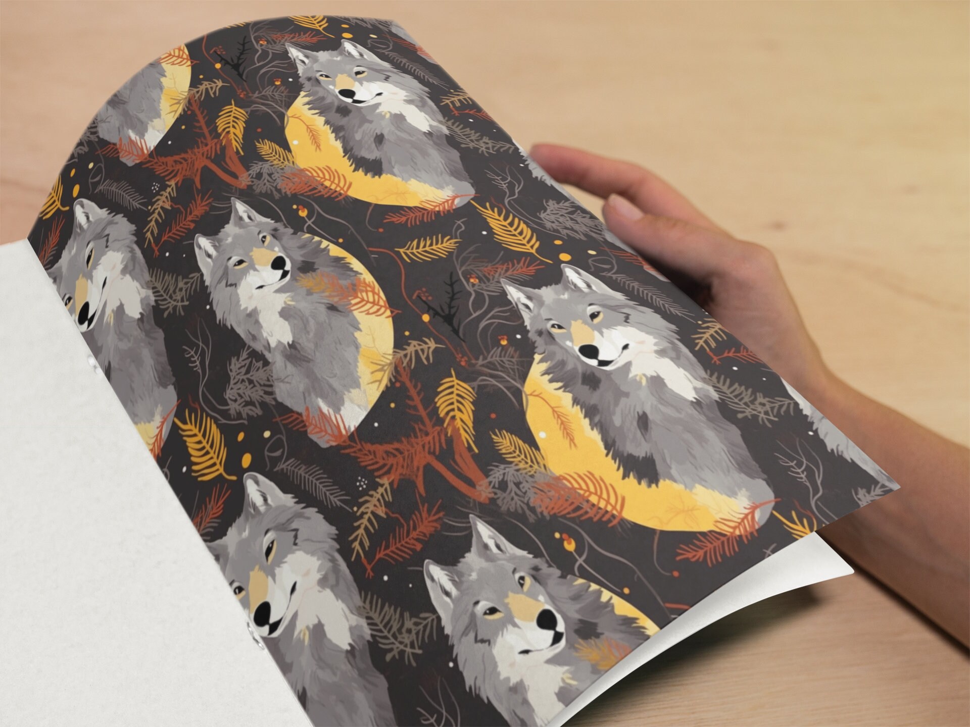 Wolf Themed Seamless Digital Paper - High Resolution Images for Instant ...
