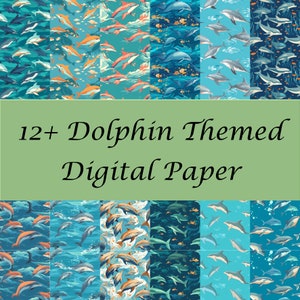 Delfin Traum - Nahtlose Fliesen Designs - Digitales Papier Download
