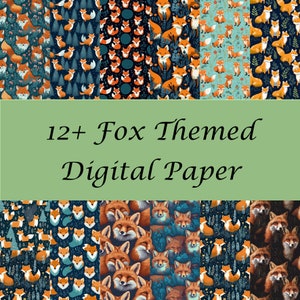 Crafty Fox: 12 modelli di carta digitale senza soluzione di continuità – Volpi affascinanti, download istantaneo