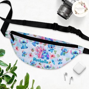 Personalized Lilo & Stitch Disney Fanny Pack, WDW Disneyland Family Trip Bag, Stitch Angel Couple, Disney Girl Trip Bag, Stitch Birthday Boy