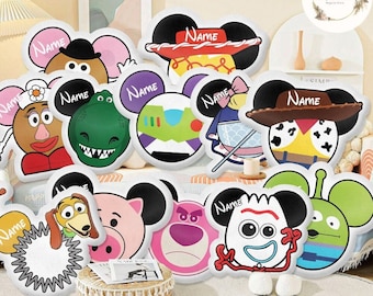 Custom Shape and Name Mickey Ears Disney Pixar Toy Story Pillow, Toy Story Characters Plush Pillow Case, Buzz Lightyear Woody Birthday Gift