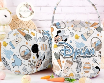 Personalized Mickey and Friends Disney Easter Basket, Pixar Toy Story Bunny Easter Egg Hunt Basket, WDW Disneyland Family Happy Easter 2024