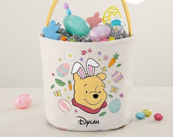 Personalized All Characters Disney Easter Basket, Mickey and Friends Bunny Easter Egg Hunt Basket, WDW Disneyland Family Easter Trip 2024