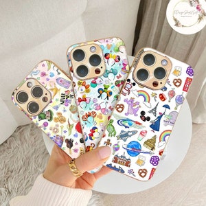 Watercolor Disney Phone Case, WDW Disneyland Family Vacation 2024 Gift, Disney Birthday Gift for Her, Mickey and Friends, Disney Princess