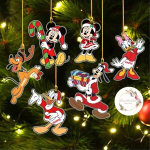 Personalized Mickey and Friends Disney Christmas Ornament, Disney Family Christmas Tree Hanging Ornament, Custom Name Ornament Gift For Kids