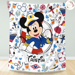 Personalized All Characters Disney Cruise Line Blanket, Mickey and Friends Cruise Trip, Disney Family Cruise Vacation 2024 Gift, Disney Wish