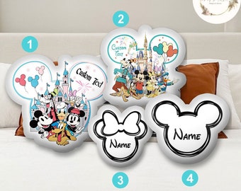 Custom Shape Mickey and Friends Disney Pillow, WDW Disneyland Castle Plush Pillow Case, Disney Family Home Sofa Decoration, Birthday Gifts