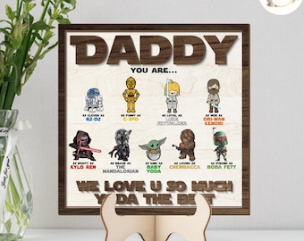 Disney Star Wars Dad Father's Day Wooden Sign Plaque, Father's Day Gift, Dad Birthday Gift from Daughter/Son, Galaxy's Edge Dad, Best Dad