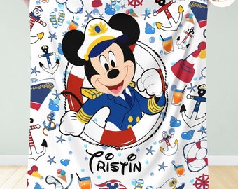 Personalized All Characters Disney Cruise Line Blanket, Mickey and Friends Cruise Trip, Disney Family Cruise Vacation 2024 Gift, Disney Wish