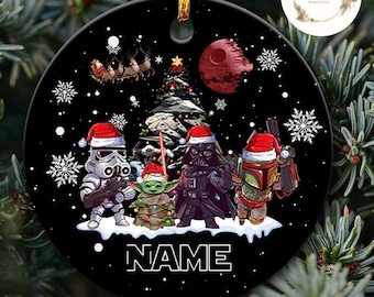 Personalized Disney Star Wars Christmas Ornament, Custom Name Galaxy's Edge Christmas Keepsake, Disney Family Christmas Tree Decoration Gift