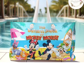Personalized Mickey and Friends Disney Summer Weekender Bag, Best Summer Ever Beach Bag, WDW Disneyland Family Summer Trip, Disney Cruise