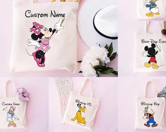 Custom Mickey and Friends Disney Teacher Canvas Tote Bag, Back To School Christmas Gifts, Gift for Teacher Students, Teacher Appreciation