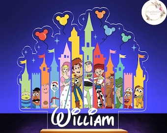Personalized Disney Toy Story Night Light, Custom Name Pixar Toy Story Castle Baby Room Decor, Toy Story Birthday Gift, WDW Disneyland Gifts