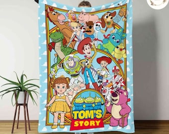 Personalized Disney Pixar Toy Story Blanket, Custom Name Toy Story Characters Blanket, Toy Story Birthday Kid Gifts, To Infinity and Beyond