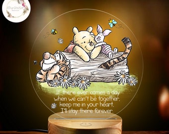 Personalized Winnie the Pooh quotes night light, Custom Name & Date night light, Gift for kids couples her him, Valentine Birthday gift
