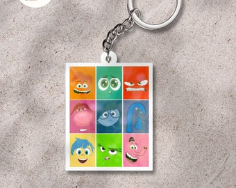Disney Inside Out Keychain, Inside Out 2 Movie Characters Birthday Gift, WDW Disneyland Family Vacation 2024, Joy Anxiety Envy