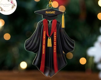 Personalized Graduation Ornament, Christmas 2023 Ornaments, Xmas Graduate Gift, Class Of 2023, Graduation Christmas Ornament. School Xmas