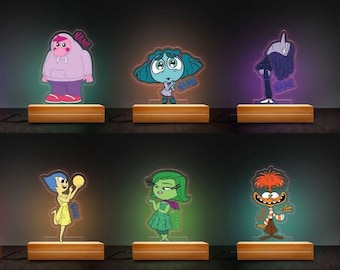 Personalized Disney Pixar Inside Out Characters Night Light, Inside Out 2 Movie Room Decor, WDW Disneyland Family Inside Out Birthday Girl