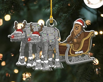 Personalized Star Wars AT-AT Reindeer Disney Christmas Ornament, Galaxy's Edge Family Christmas Tree Hanging Ornament, Star Wars Christmas
