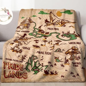 Carte Disney The Pride Lands, couverture pour bébé Hakuna Matata Mufasa Simba Timon Pumbaa, cadeau d'anniversaire de famille WDW Disneyland