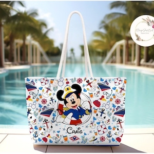 Personalized Disney Cruise Weekender Bag, Mickey and Friends Cruise Beach Bag, Disney Family Cruise Trip 2024, Disney Wish Dream Magic Bag