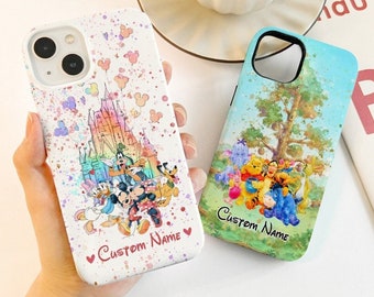 Personalized Watercolor Disney Phone Case, Mickey and Friends Disney Castle Phone Case, Winnie The Pooh Phone Cover, Star Wars Phone Case
