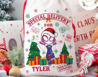 Personalized All Characters Spidey and His Amazing Friends Special Delivery Disney Christmas Sack, Spiderman Santa Sack Xmas Keepsake 2024