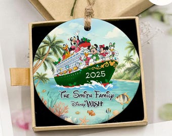 Personalized Very Merrytime Cruises Disney Cruise Christmas Ornament, Mickey and Friends Christmas Cruise, Family Christmas Tree Decoration