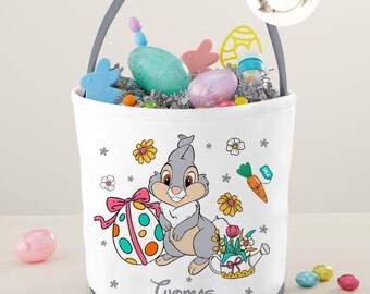 Personalized All Characters Disney Easter Basket, Mickey and Friends Princess Bunny Easter Egg Hunt Basket, WDW Disneyland Family Easter Bag