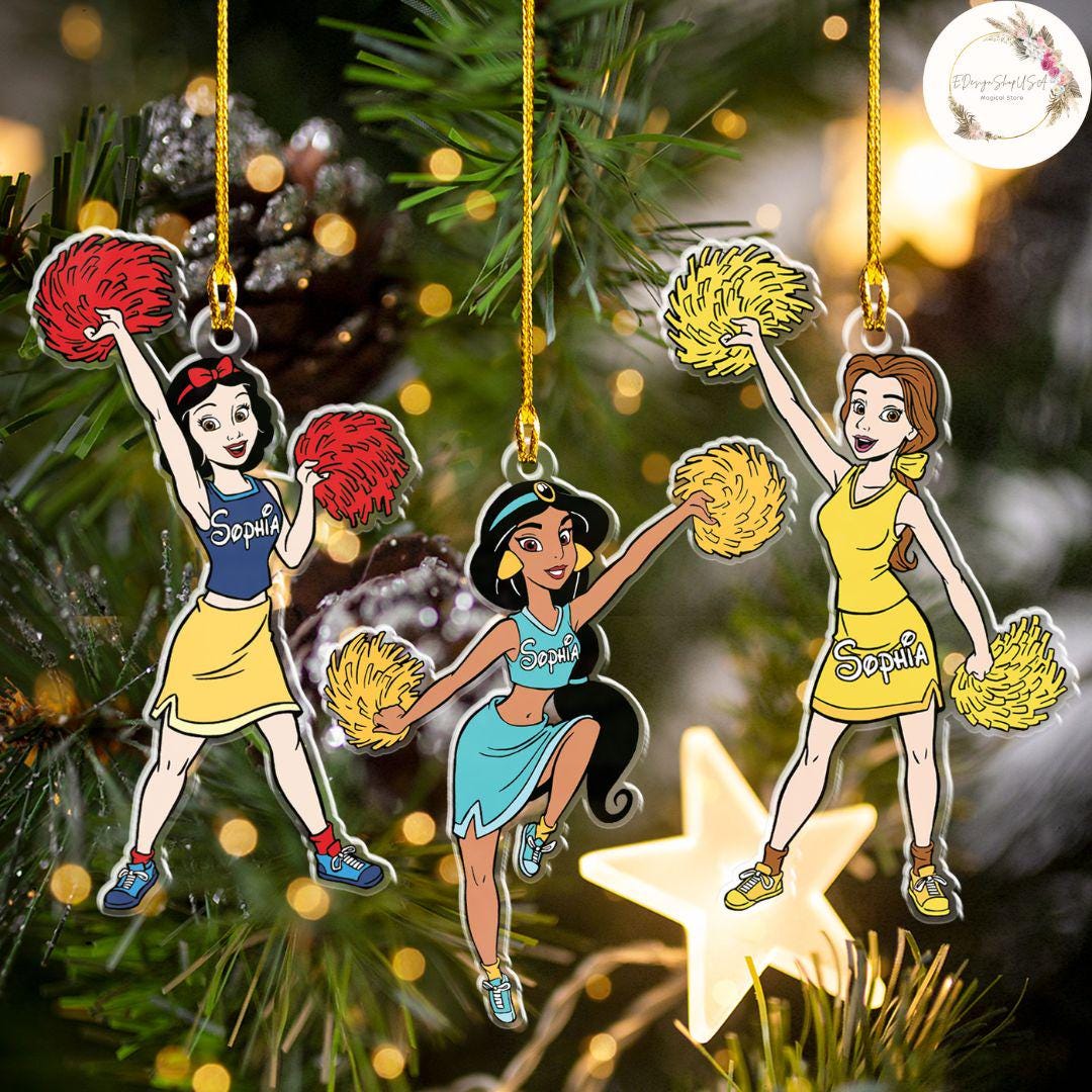 Personalized Disney Cheerleader Ornament, Minnie Mouse Stitch
