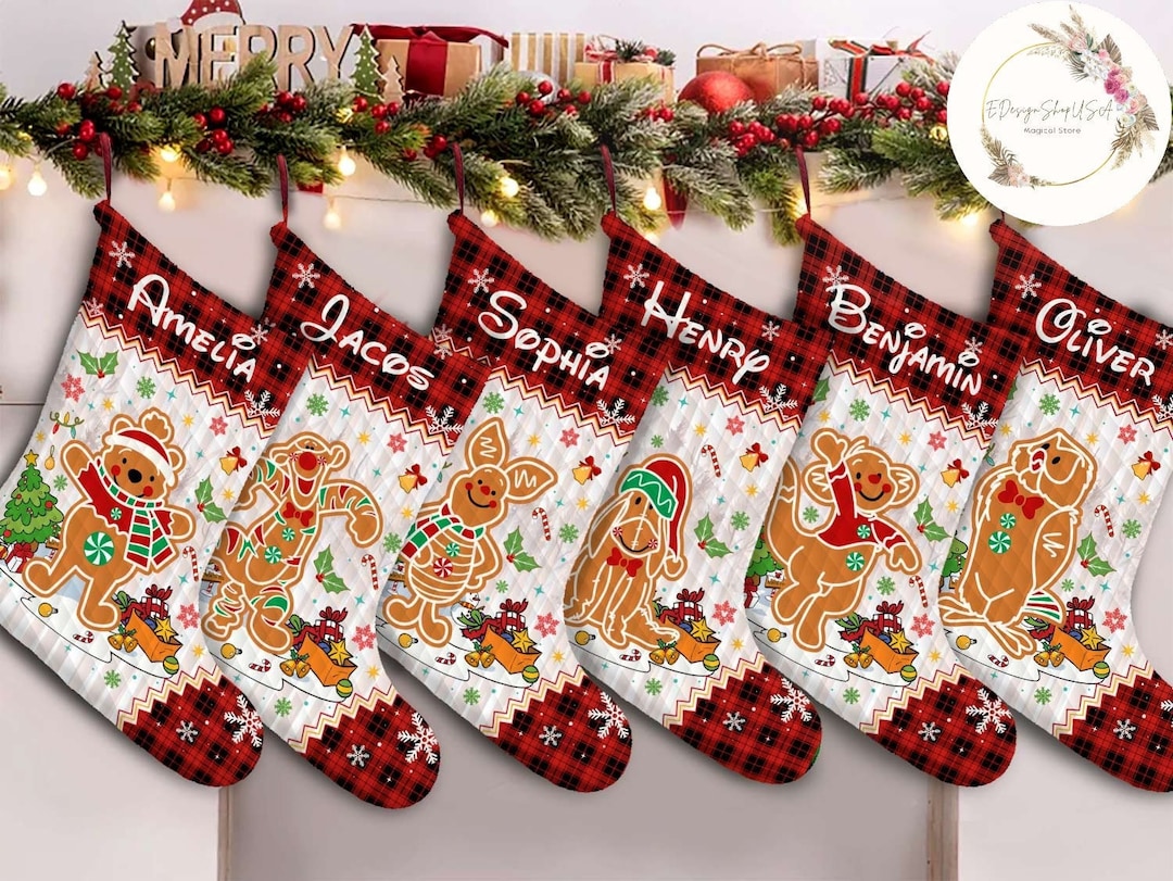 Winnie the pooh gingerbread christmas stockings