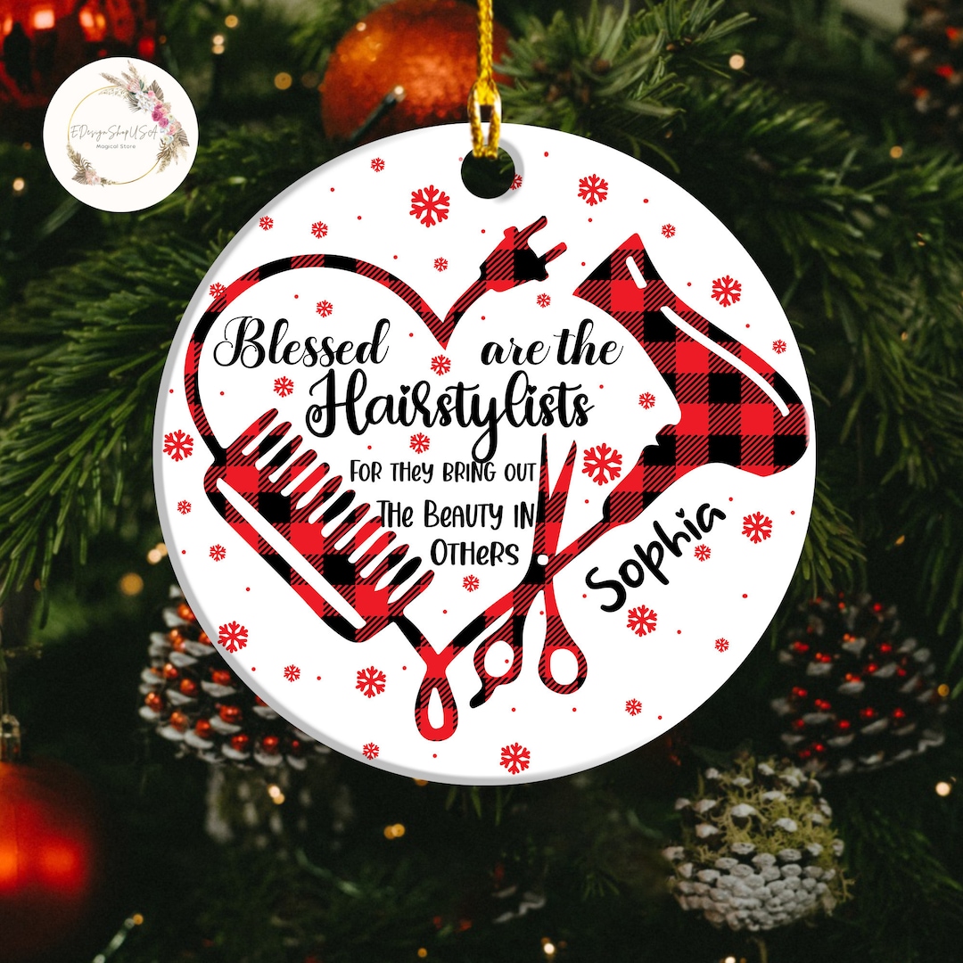 Personalized Hair Stylist Christmas Ornament, Hair Salon Decor, Hairdresser Gift, Hair Stylist