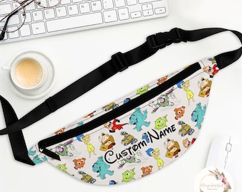Personalized Disney Pixar Fanny Pack, Pixar Pals Playtime Party, Monster Inc Lighting Mcqueen Toy Story Finding Nemo, Custom Name Disney Bag
