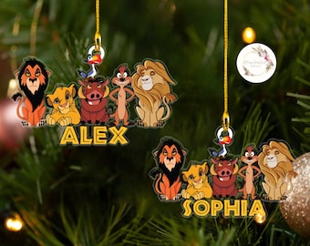 Personalized Lion King Christmas Ornament, Disney Christmas 2024 Gift, Kids Christmas 2024 Ornament, The Lion King Ornament, Simba Timon