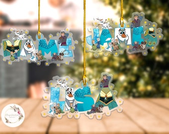 Personalized Frozen Christmas Ornament,Elsa Christmas Ornament,Elsa Anna Olaf Ornament,Disney Christmas Tree Decor,Kids Frozen Keepsake Gift