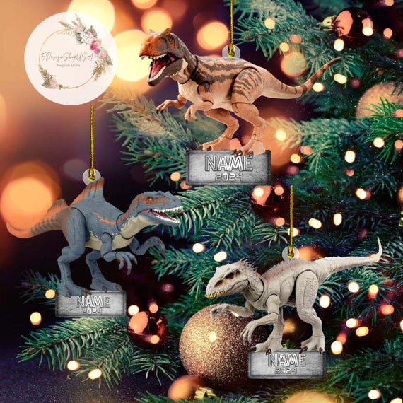 Personalised Dinosaur Christmas Bauble For Son / Grandson / Nephew