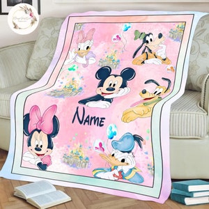 Disney Blanket Disney World Travel Monogram Blanket Mickey Minnie Castle Personalized Vacation Girl Ladies Blanket Etsy