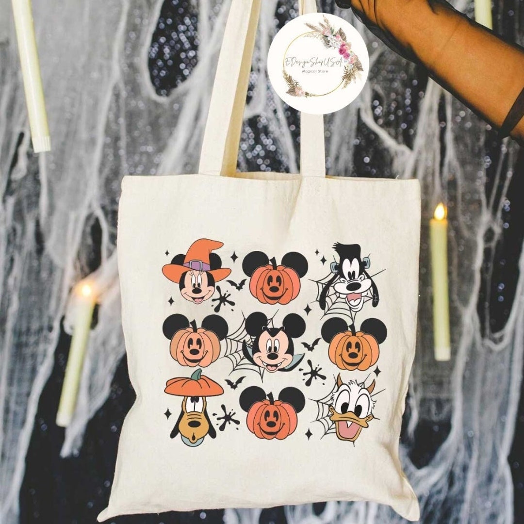 Mickey and Friends Pumpkin Trick or Treat Disney Halloween Canvas Tote ...