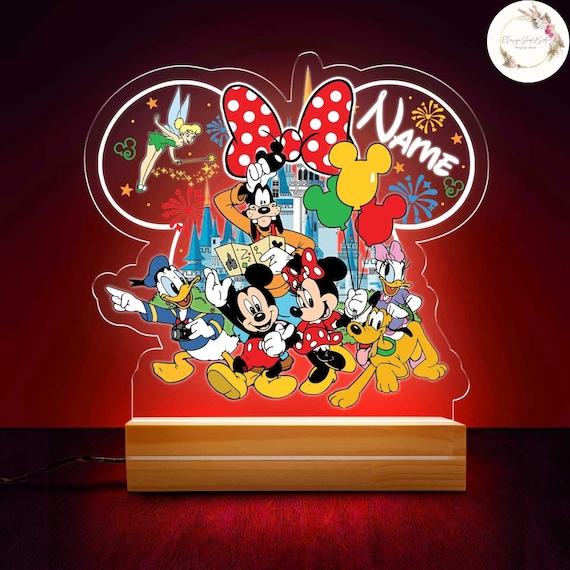 Personalized Mickey and Friends Disney Night Light, Custom Name