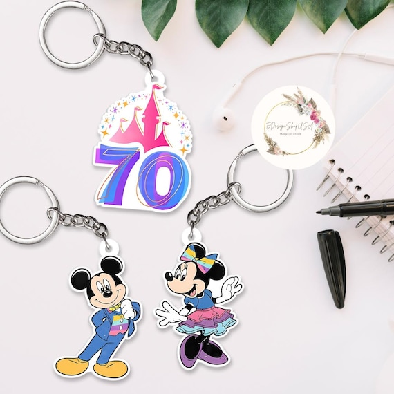 Mickey and Friends Disneyland 70th Anniversary Keychain