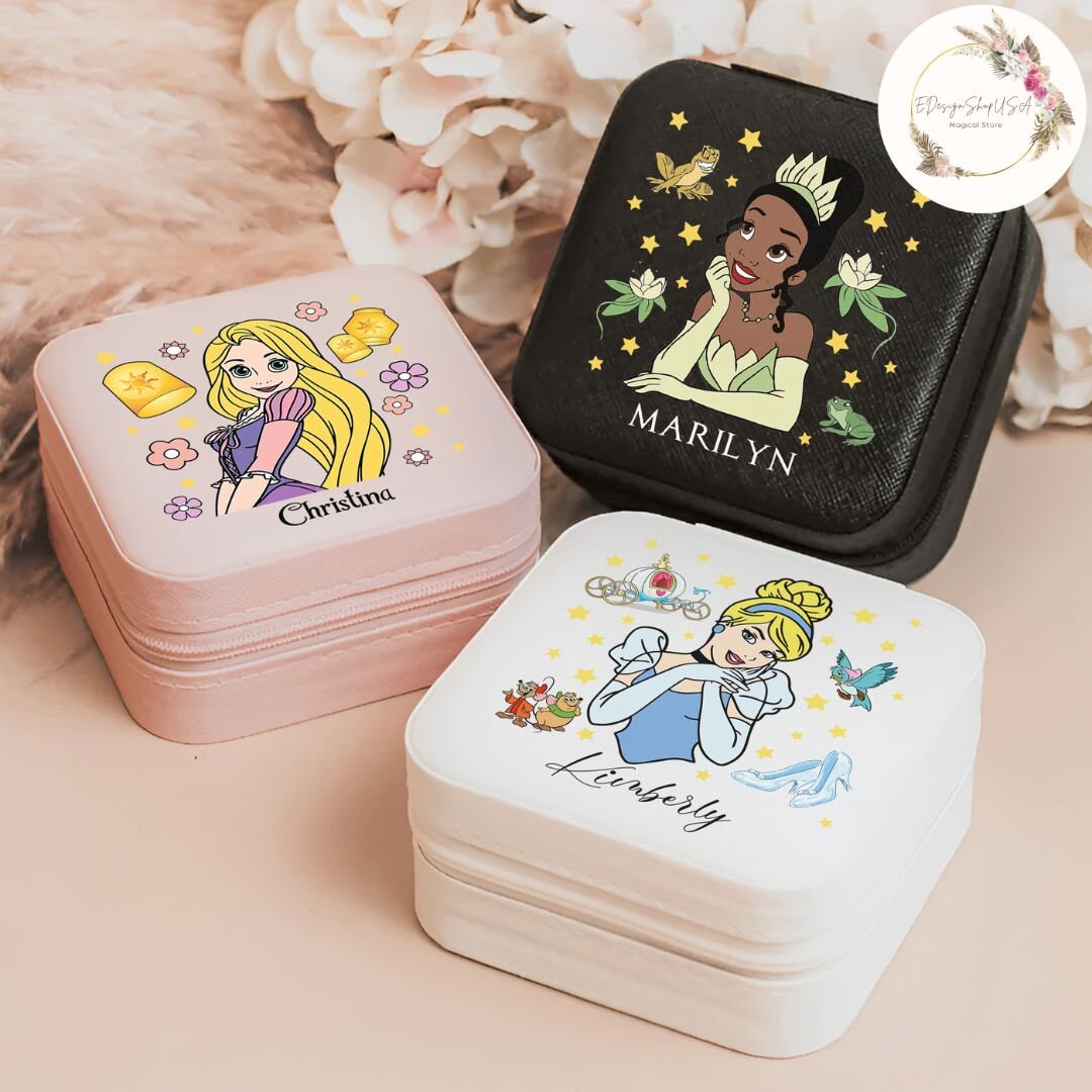 Personalized Disney Princess Jewelry Box, Disney Princess Birthday