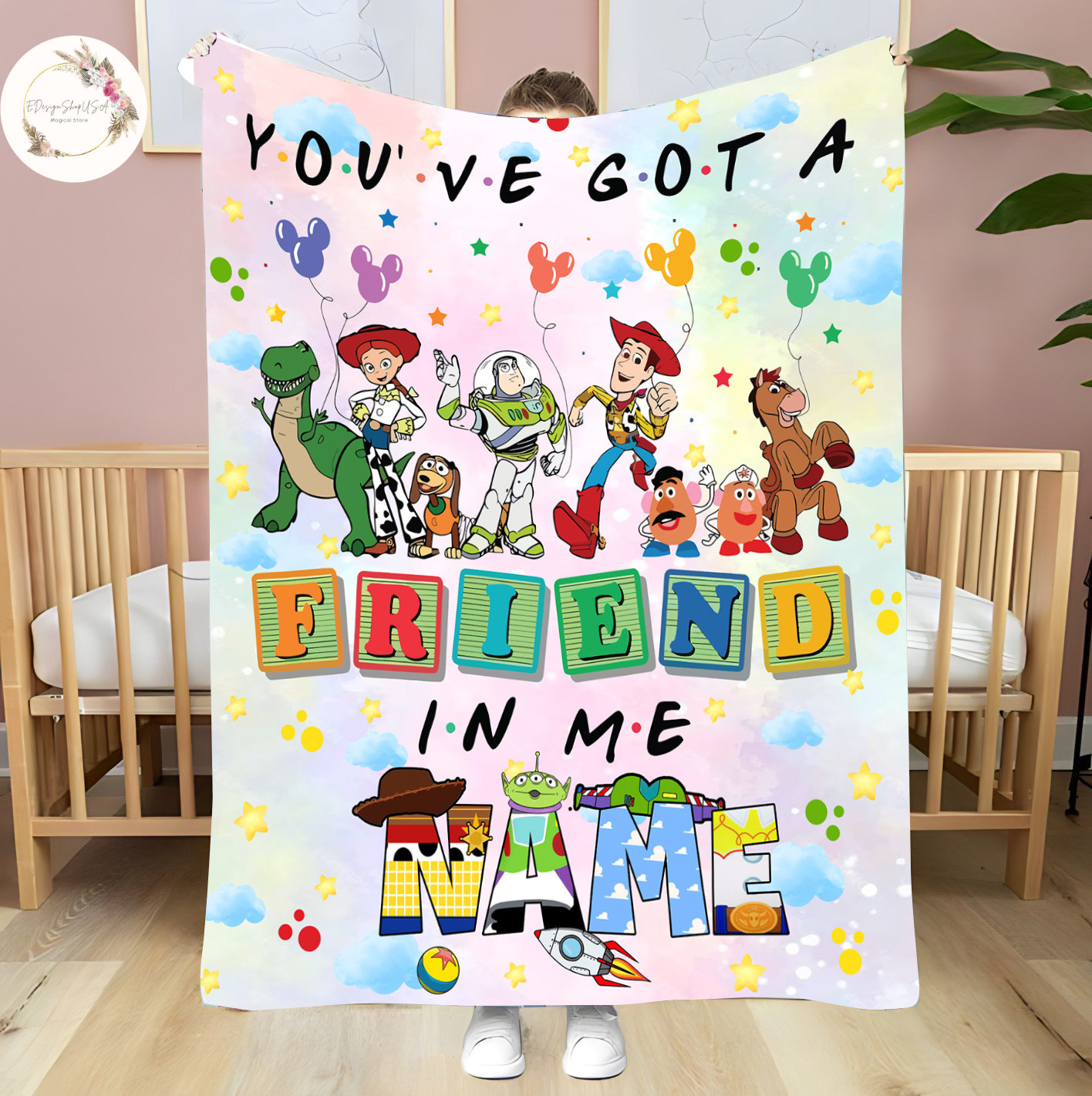 Personalized Disney Toy Story Blanket You've Got A Friend In Me Toy