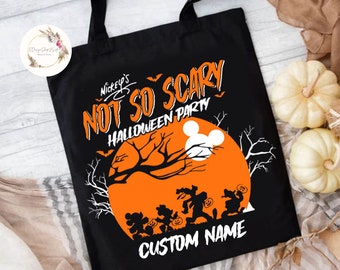 Personalized Mickey and Friends Disney Halloween Tote Bags, Disney Spooky Season Bag, Mickey's Not So Scary Halloween Bag, Pumpkin Bag