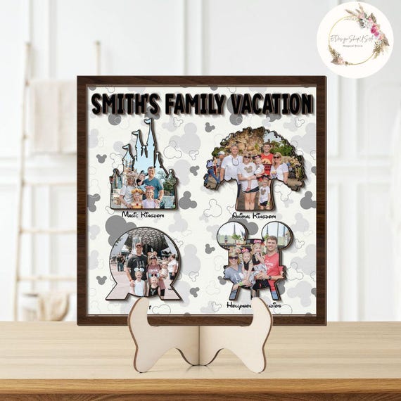Custom Photo & Name Disney Family Wooden Sign Plaque, Walt Disney