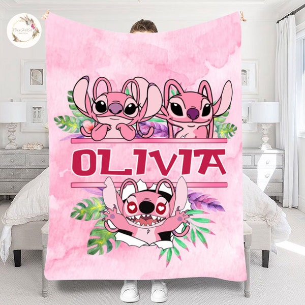 Personalized Stitch Angel Blanket Etsy