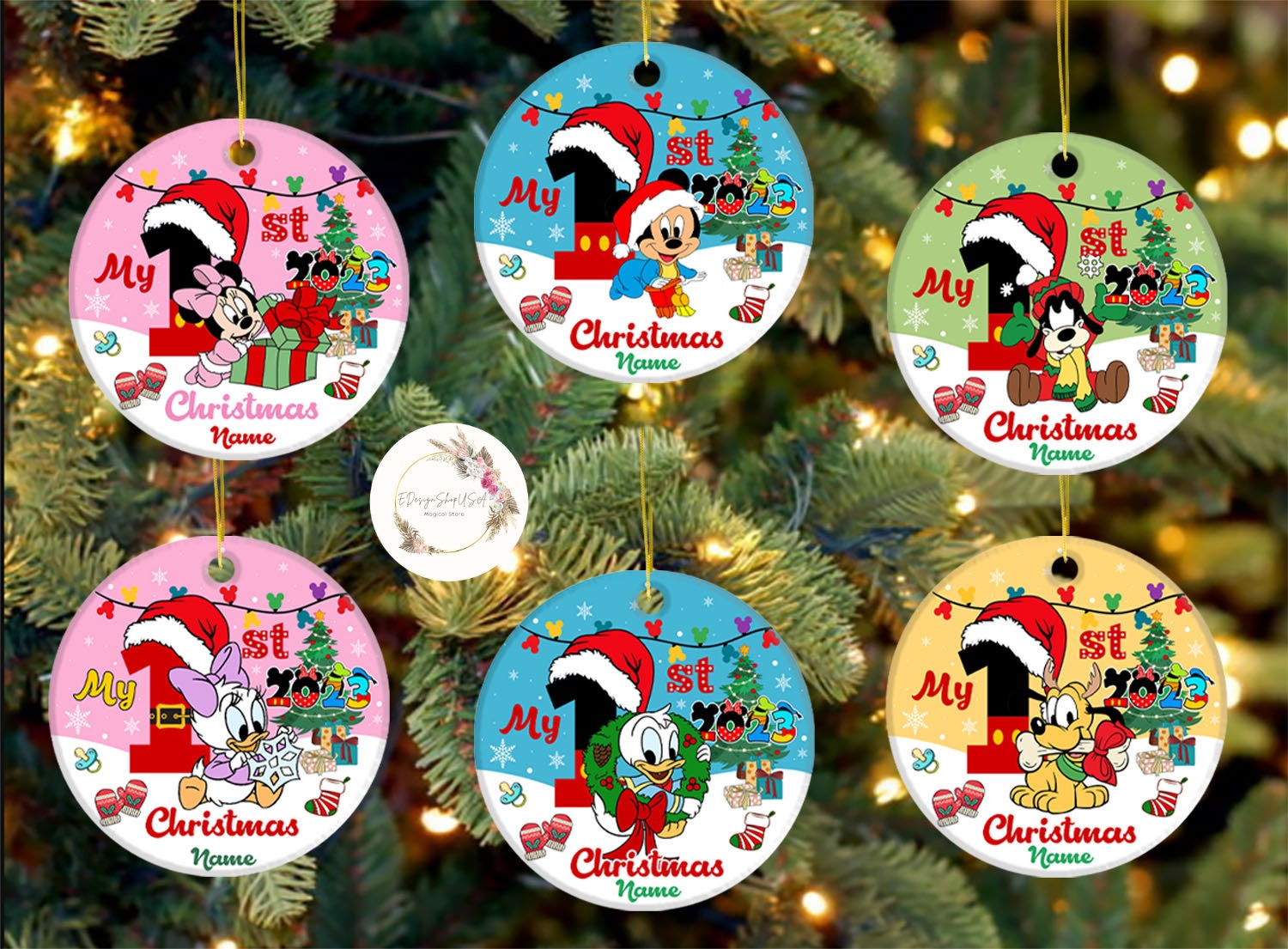 Personalized Mickey and Friends Baby's First Christmas 2025